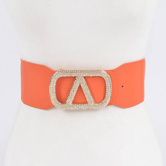 Rhinestone Buckle Elastic Belt main image 9